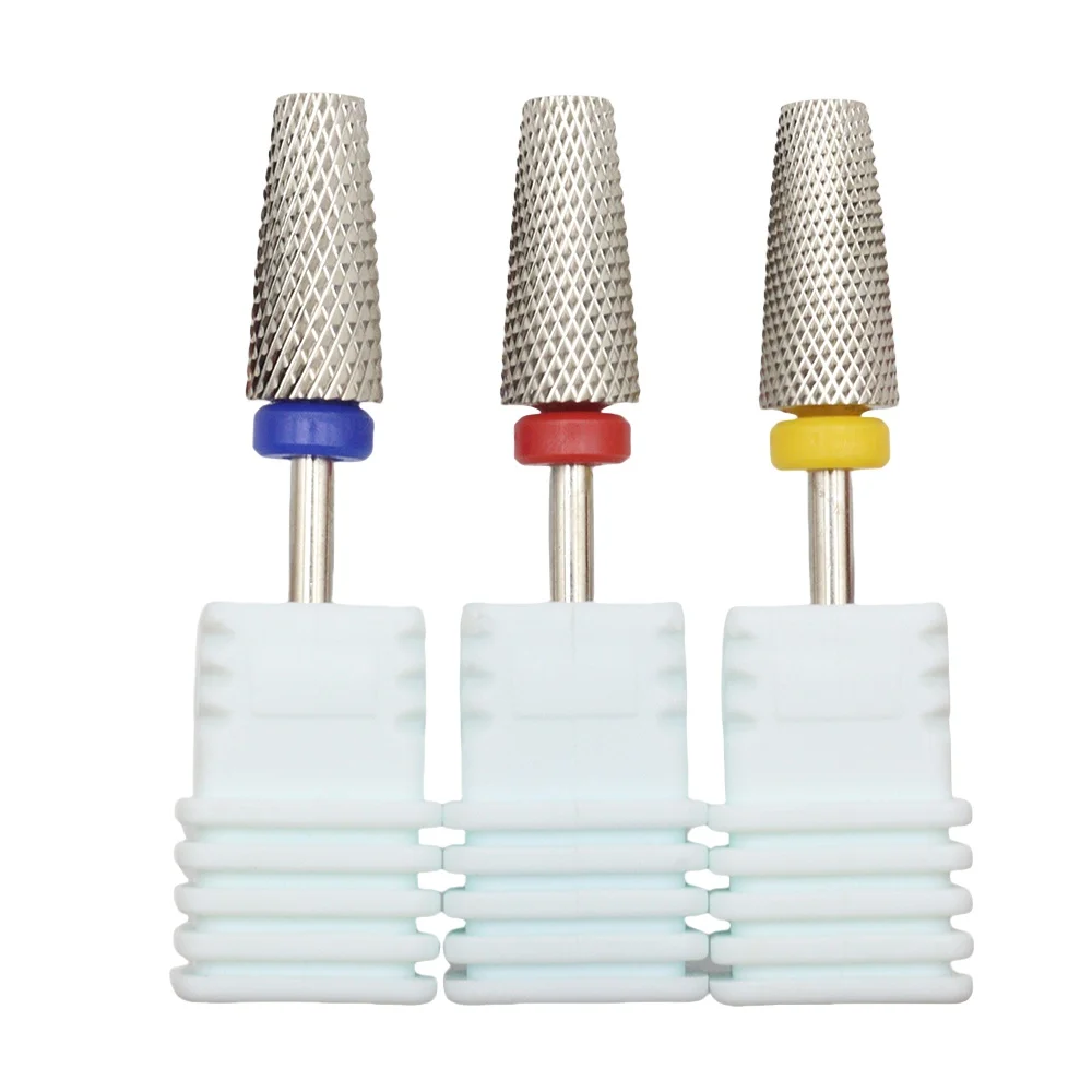 Umbrella Flat Top Hartmetall-Nagelbohrer – Silberbeschichteter Wolframkarbid-Nagelbit für Gel-Entfernung & Nageloberflächenbearbeitung
