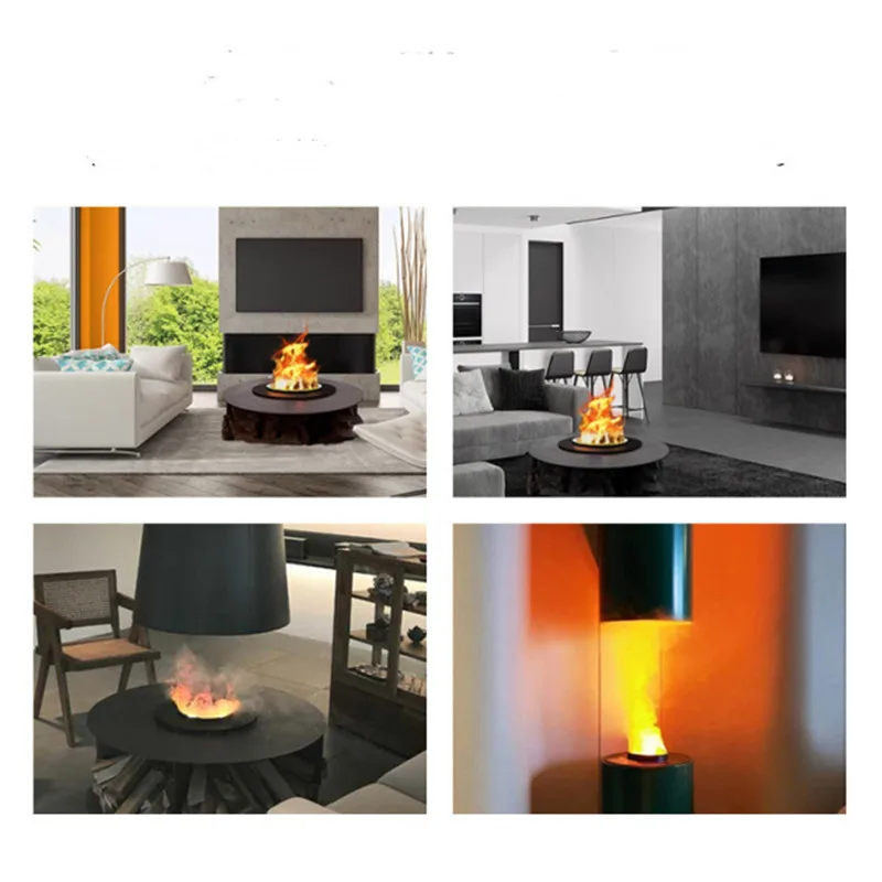 Smart Home 3D Atomized Fireplace with LED Colorful Flame Smart Humidifying Fireplace with Remote Control Auto Shut-Off Timer