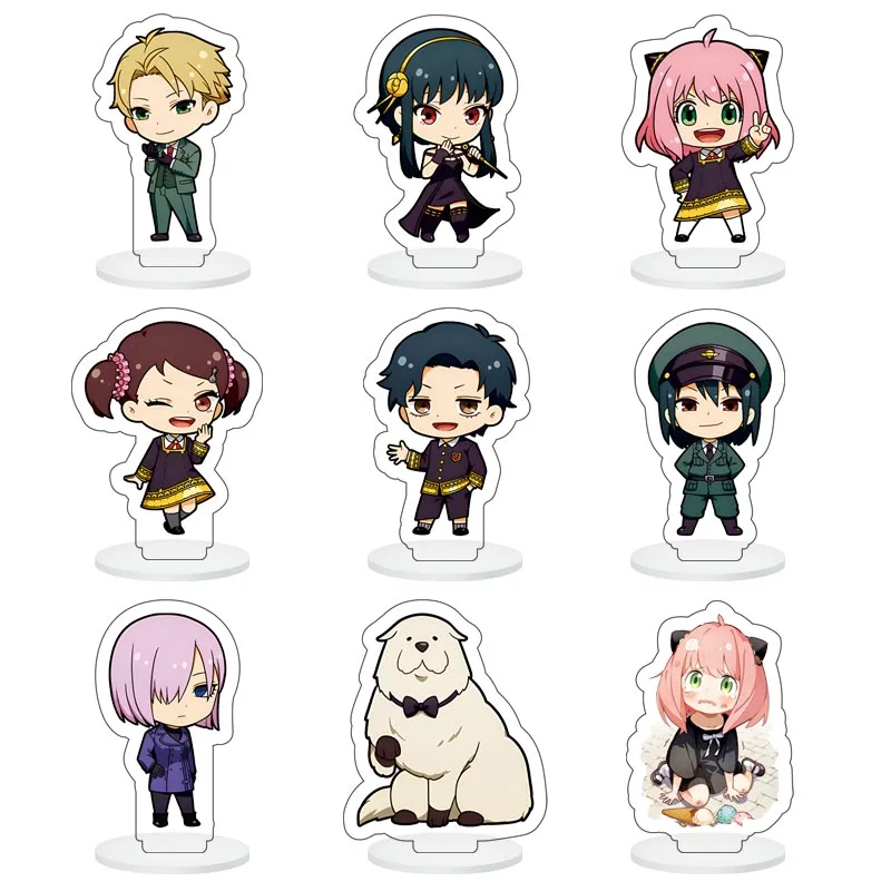 9Pcs/Lot Anime Figure Acrylic Stands Cute Cartoon Model Plate Decoration Decor Collection Props For Friends Accessories Gift