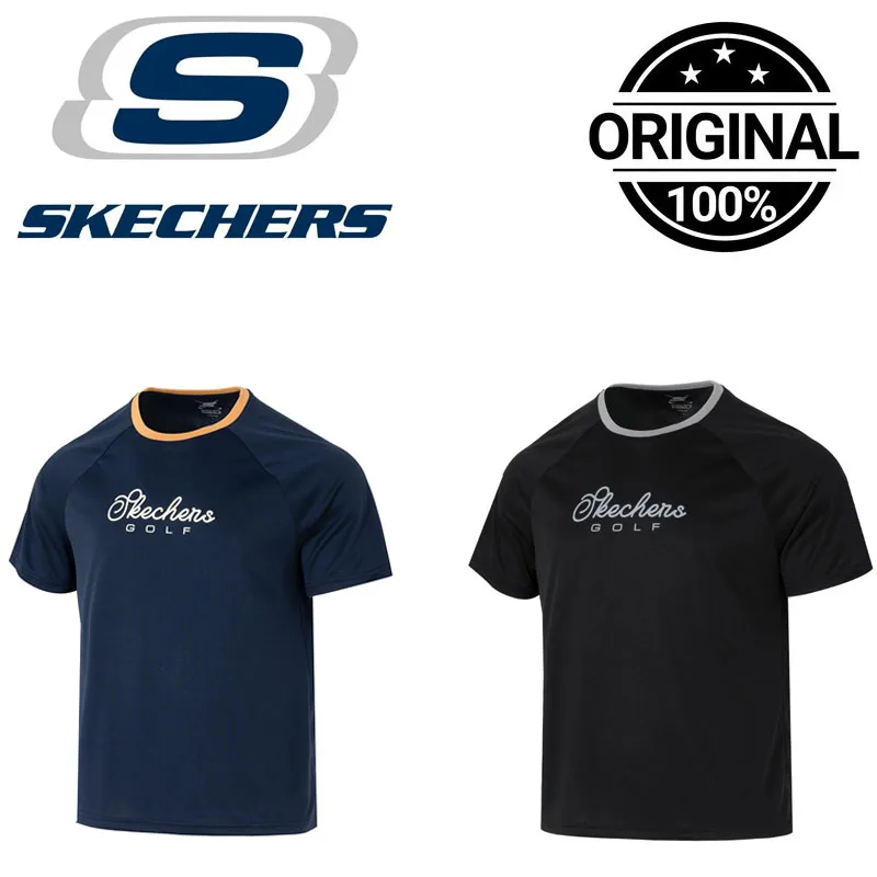 Skechers Unisex Knitted Crew Neck Short Sleeve T-Shirt Breathable Casual Sports Couple Tee P225U125