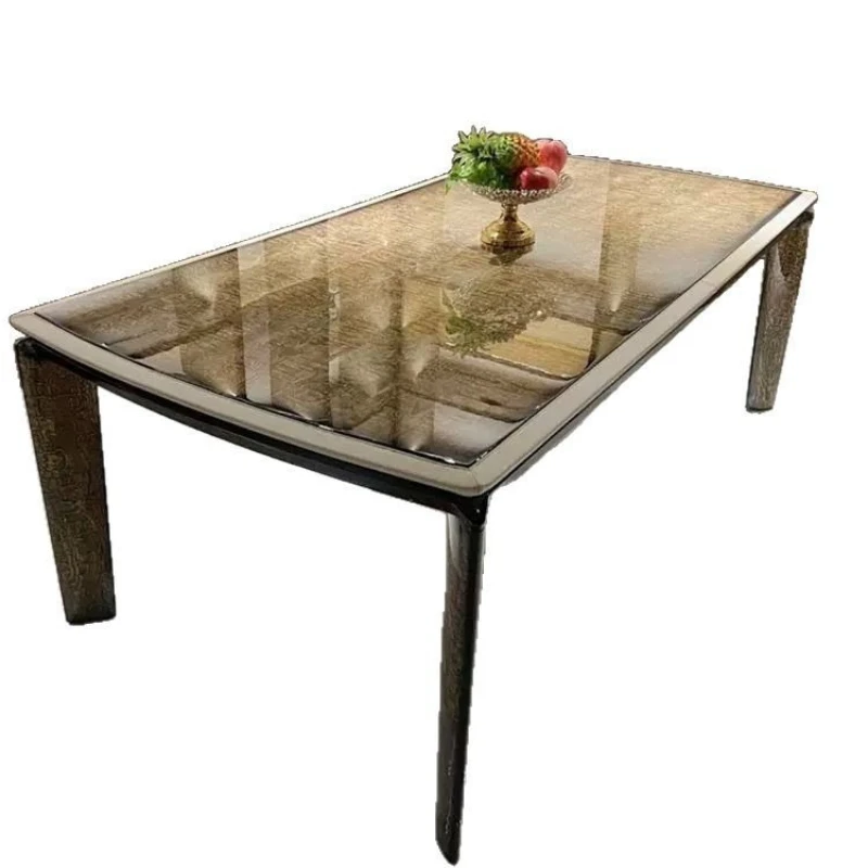 Italian dining table, furniture large apartment marble high sense, square table