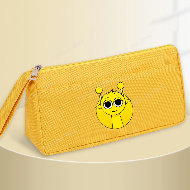 Sprunkis Pencil Case Hot Game Print Student Double Layer Stationery Bag Sky Oren Pinki New School Teens Pen Pouch Study Gift view 5