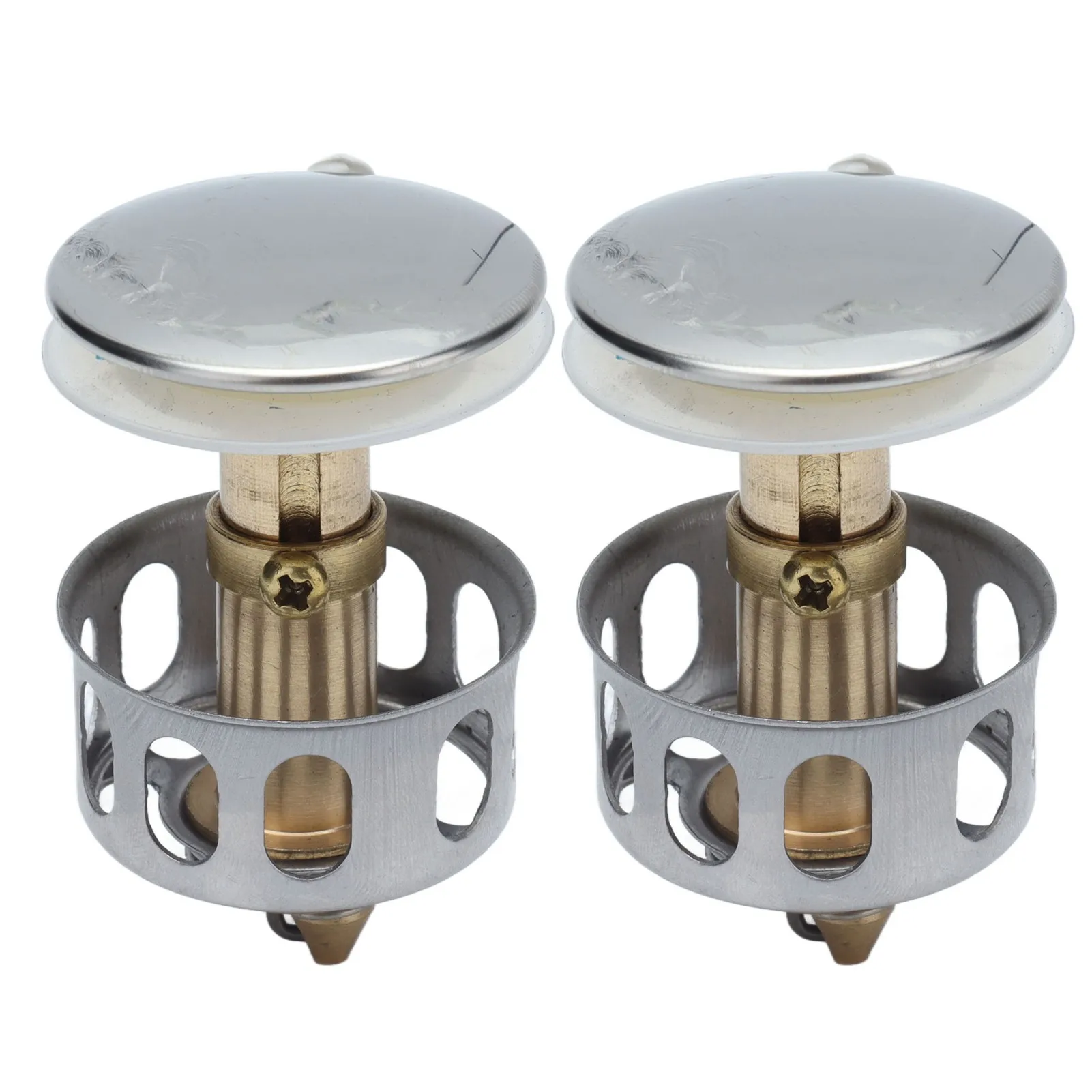 2Pcs Push Bounce Core Universal Bullets Pop Up Sink Stopper Drain Filter for Bathroom
