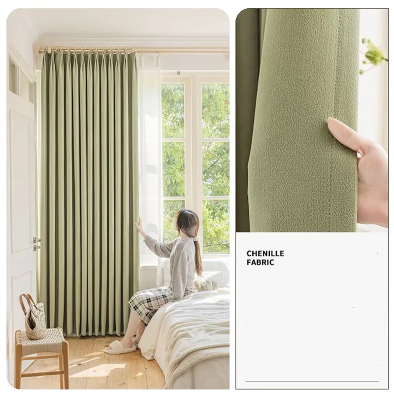 Full blackout non-coated non-red curtain bedroom living room French cream wind-delivered finished curtain fabric