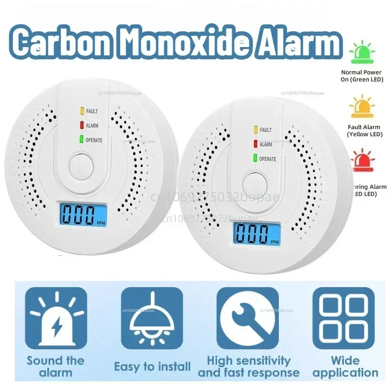Unabhängiger CO-Alarmsensor Kohlenmonoxid-Alarmmelder Hochempfindlicher Warnmelder mit LED-Anzeige CO-Alarm Batteriebetrieben – Detail 2