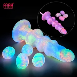 FAAK Fantasy Knot Ovipositor Anal Sex Toys Luminous Dildos Butt Plug Silicone Vaginal Stimulate Glow in Dark Female Masturbators