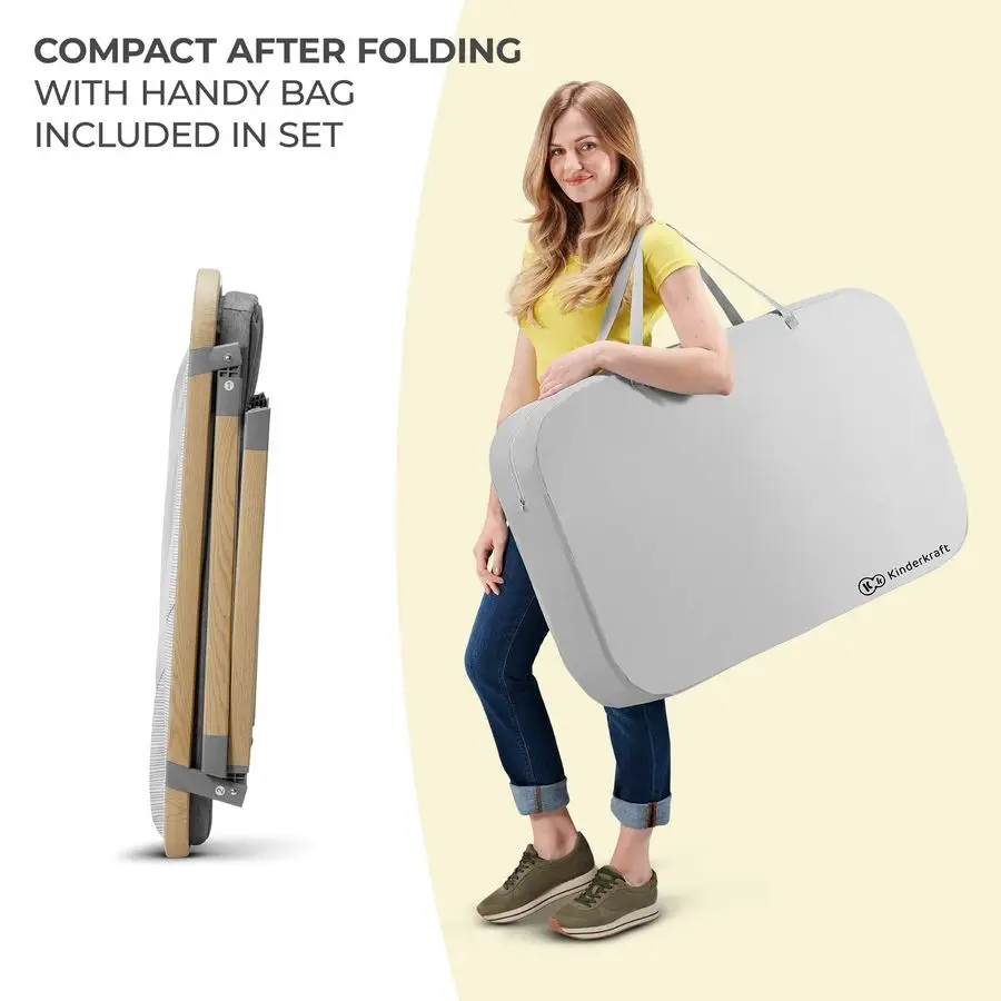 سرير سفر محمول من Sofi للأطفال، سرير نوم قابل للتحويل 4 في 1 مع قلم لعب سهل التعبئة، مرتبة سرير مريحة و #5