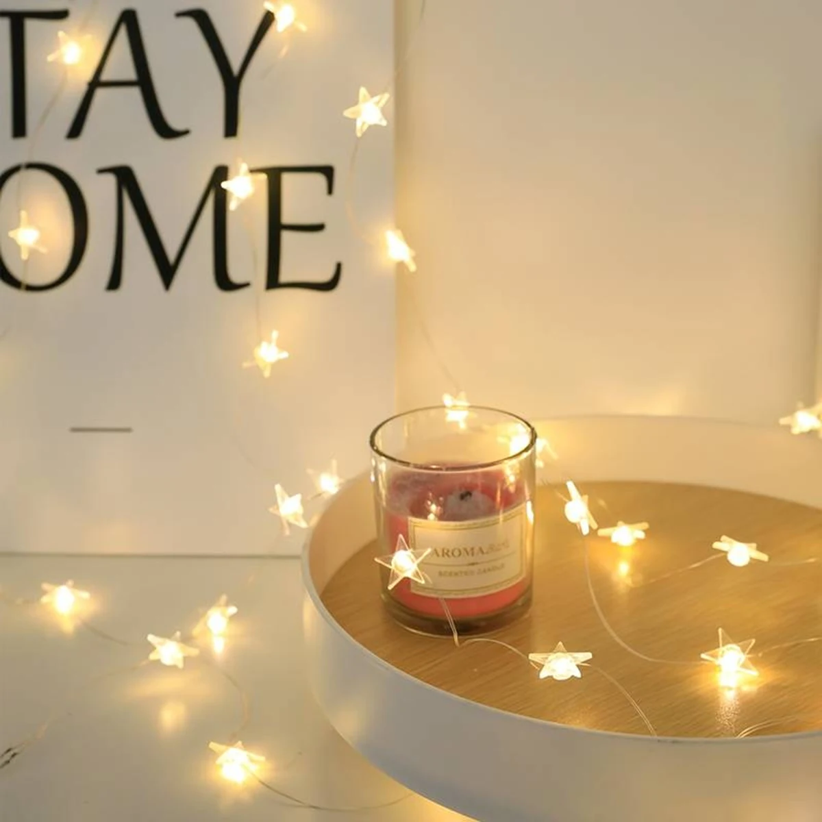 1PC Copper Wire Star String Lights Waterproof Battery Operated Decorative Fairy Lights For Garden Yard Home Scene Living Decor