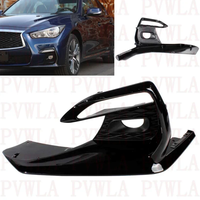 

For Infiniti Q50 Q50L 2018 2019 2020 2021 2022 Left Side Front Bumper car accessoire Fog Lights Lamp Grille Cover 62257-6HJ0A