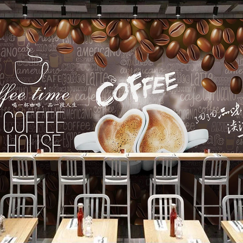 Foto personalizada pintada a mano, póster de letras en inglés, pintura de pared, café, casa, restaurante, sala de estar, Mural, papel tapiz moderno 3D