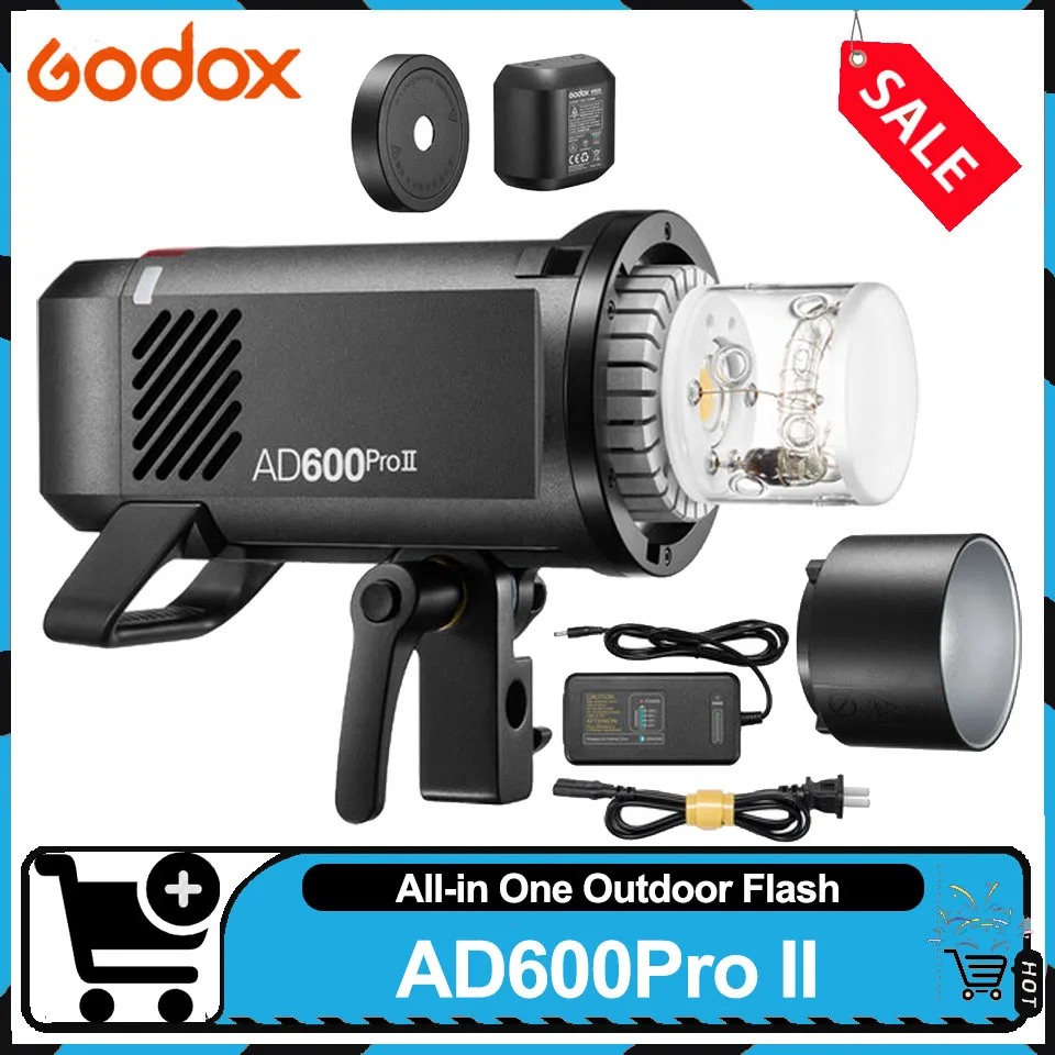 

Godox AD600Pro II TTL Atuo Flash 0.01-0.9S Recyle Time High Speed Sync 2.4GHz Wireless System Outdoor Flash