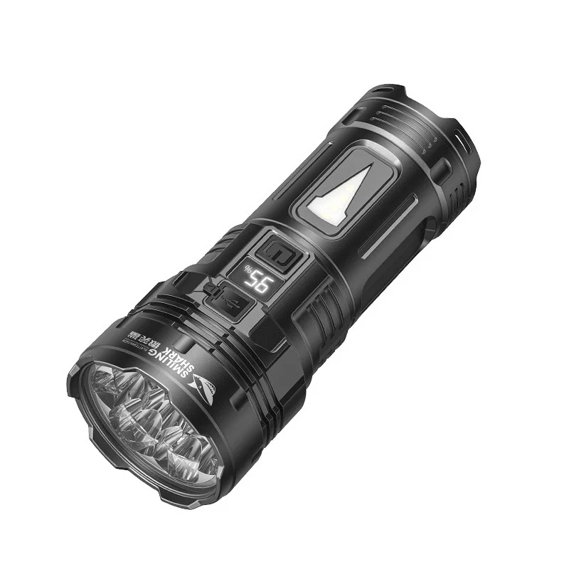 1. Smiling Shark Portable Outdoor Torch, Multi LED Beads Fixed Focus Flashlight, COB Flood Side Light & 4 Adjustable Modes