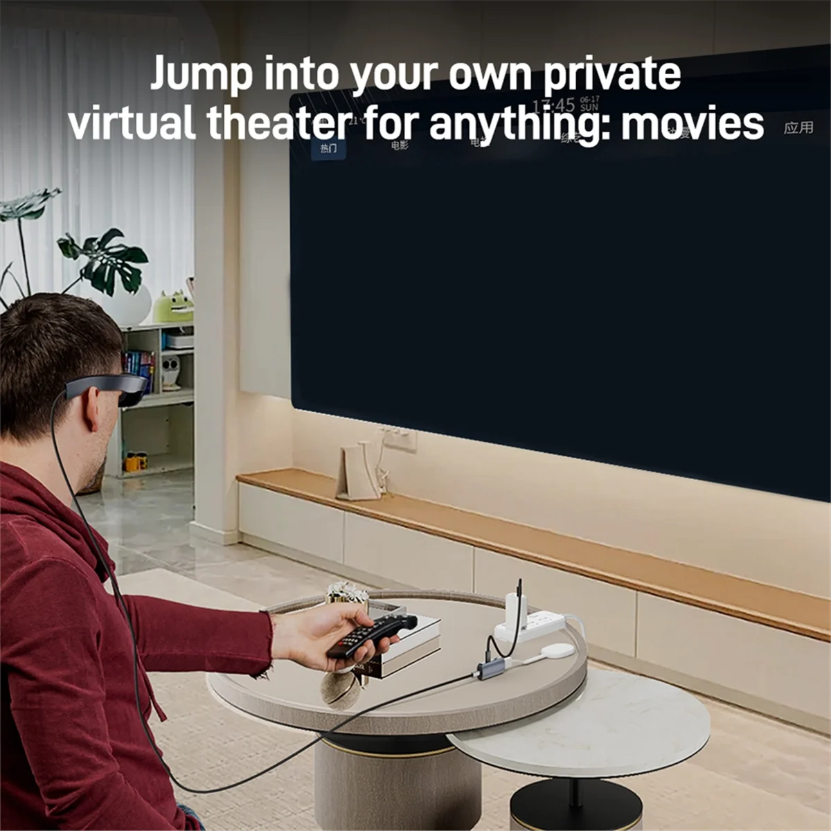 B34B-HDMI-Compatible to Type C Converter 4K60HZ Compatible with for RayNeo,XREAL Air,Rokid Air,Switch Base,Steam Deck Base