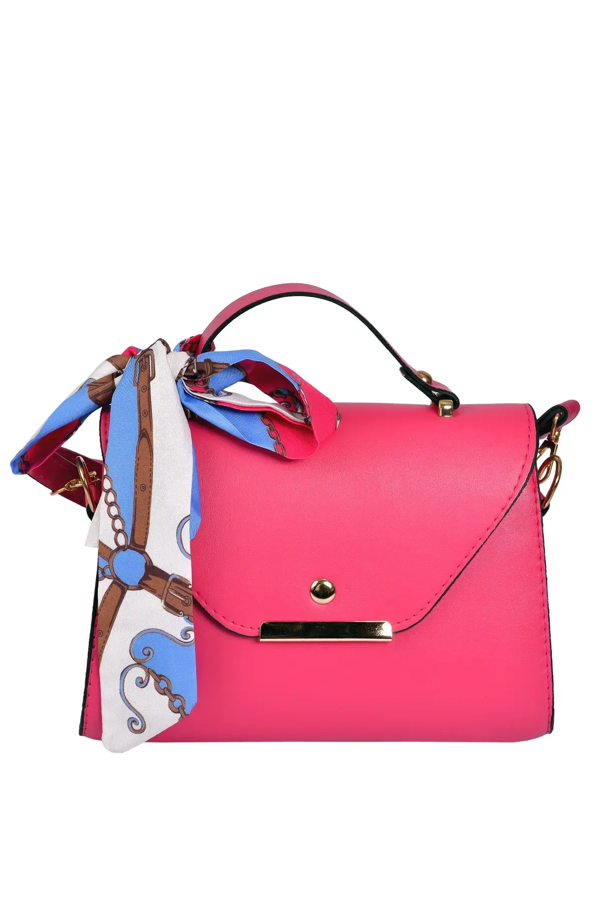 Women Fuchsia Scarf Detailed Shoulder Bag