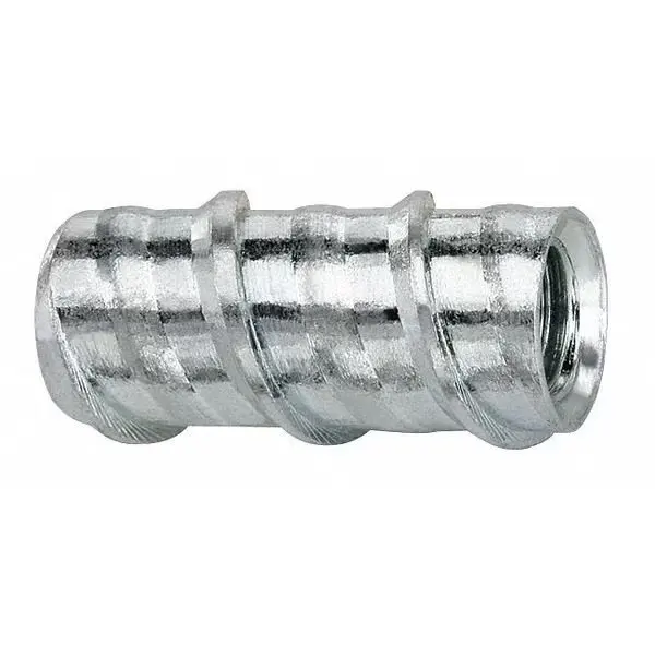 Self Locking Thread Insert, 11/16 in L, Carbon Steel, Zinc Plated, 50 PK