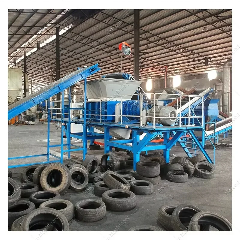 Factory Directly Selling Customization Tire Rubber Powder Tire Recycling Machine Tyre Shredder Plant