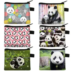 Bolsas de monedas para niños, monedero Kawaii, Panda, Animal, cartera Linda para niñas, tarjetero para mujeres, organizador de lápiz labial