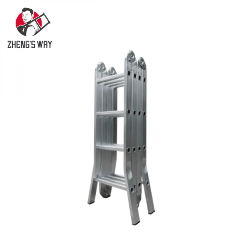 custom.Adjustable EN131 Aluminium Workbench Ladder 12 Steps Big Joint Extension Ladder Platform Outdoor Folding Ladders view 4