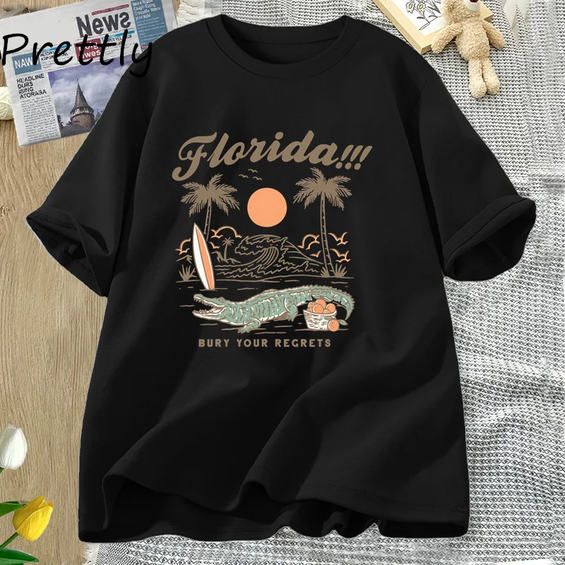 Florida T-shirts Tortured Poets T Shirt TTPD Tee Shirt Summer Vacation Merch T-shirt Women Men Short Sleeve Graphic T Shirts