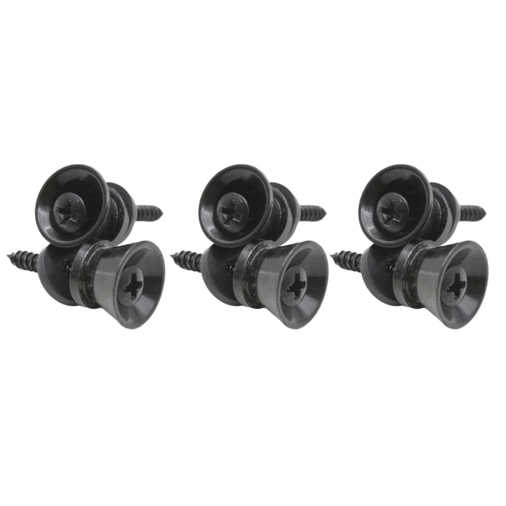 6PCS Metal Material Guitar Strap Lock Pins Black Color Guitar Strap Buttons Guitar Strap Mounting Pins Electric Guitar Use