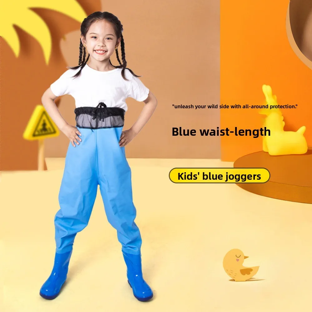 

PVC Children Rain Pants Boots Waterproof Half-Body Children Raincoat Jumpsuit Thick Outdoor Activities Tool