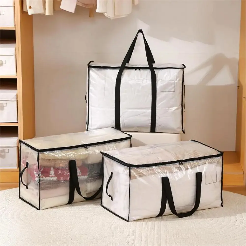 Large Capacity Transparent Storage Bag, Waterproof Moisture-Proof Organizer, Ideal for Bedding and Clothing, Essential Home Item