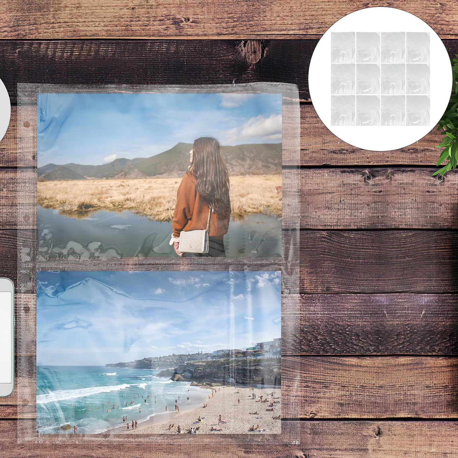 

50 шт., страницы для фотоальбомов с отрывными листами, многоразовая защитная пленка, вставленные страницы альбомов, стабильные карманы для открыток для фотографий, открыток