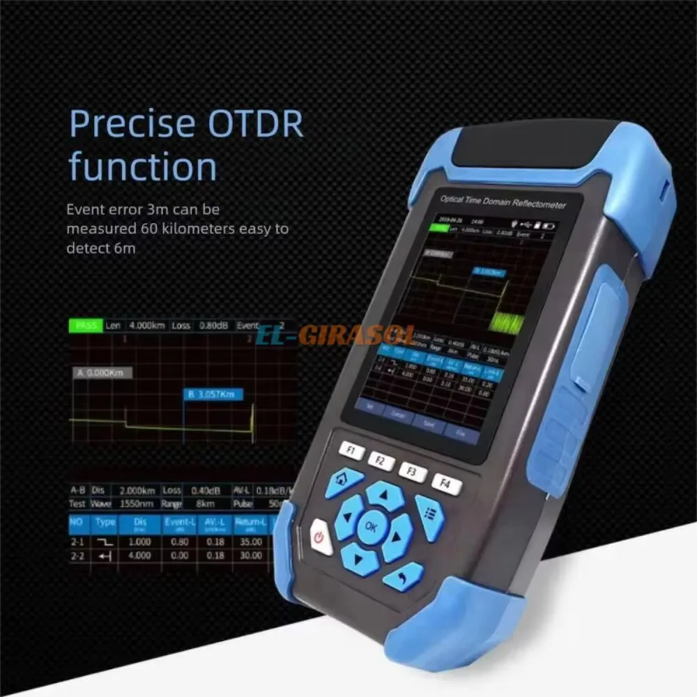 JW3302SJ 9‑in‑1 Mini OTDR 1310/1550nm Fiber Reflectometer Built‑in OPM VFL High Precision Fiber Optic Test Instrument