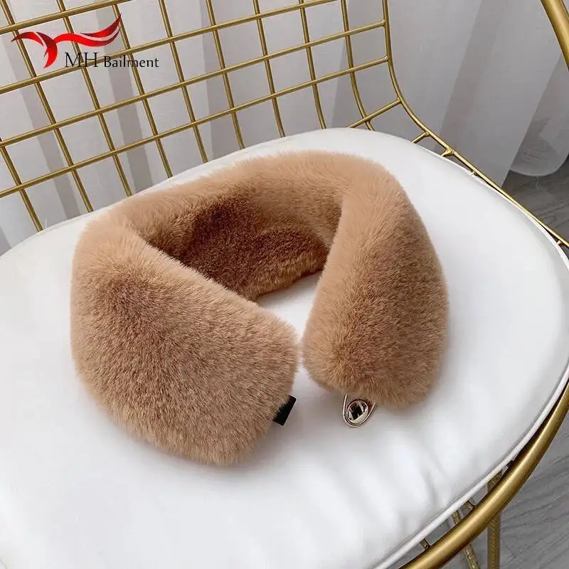 

Winter Warm Scarf Women Fashion Faux Fur Shawl Plush Fake Fur Collar Fluffy Neck Collars Soft Warm Scarives Down Jacket