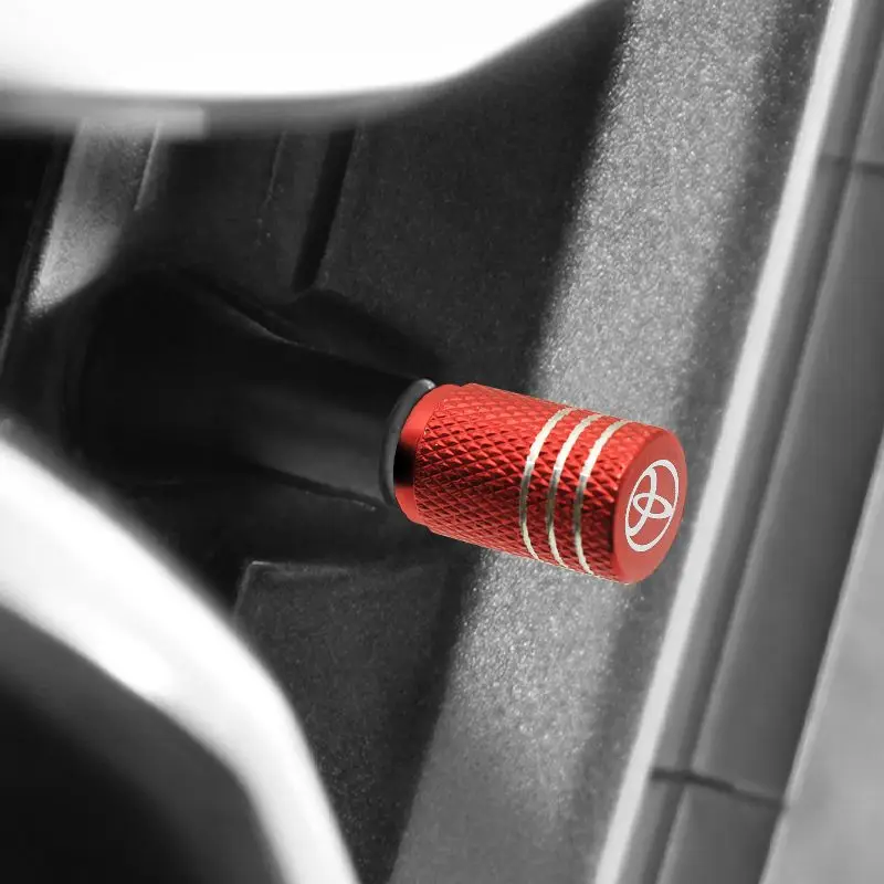 عجلة السيارة الإطارات صمام قبعات يغطي لتويوتا كورولا Rav4 أوريس CHR أفينسيس الليزر عجلة الإطارات الجذعية صمام قبعات 4 قطعة #2