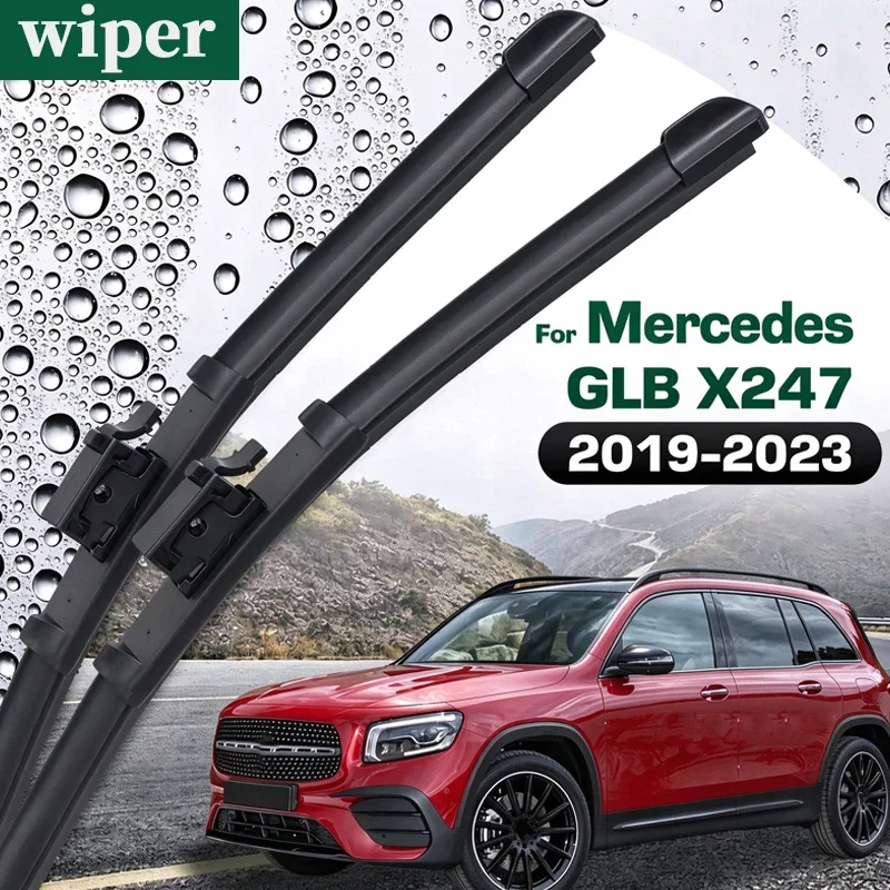 Rubber Front Wiper Blades Set For Mercedes Benz GLB Class X247 2019-2023 Windshield Windscreen Brush 24"+22"