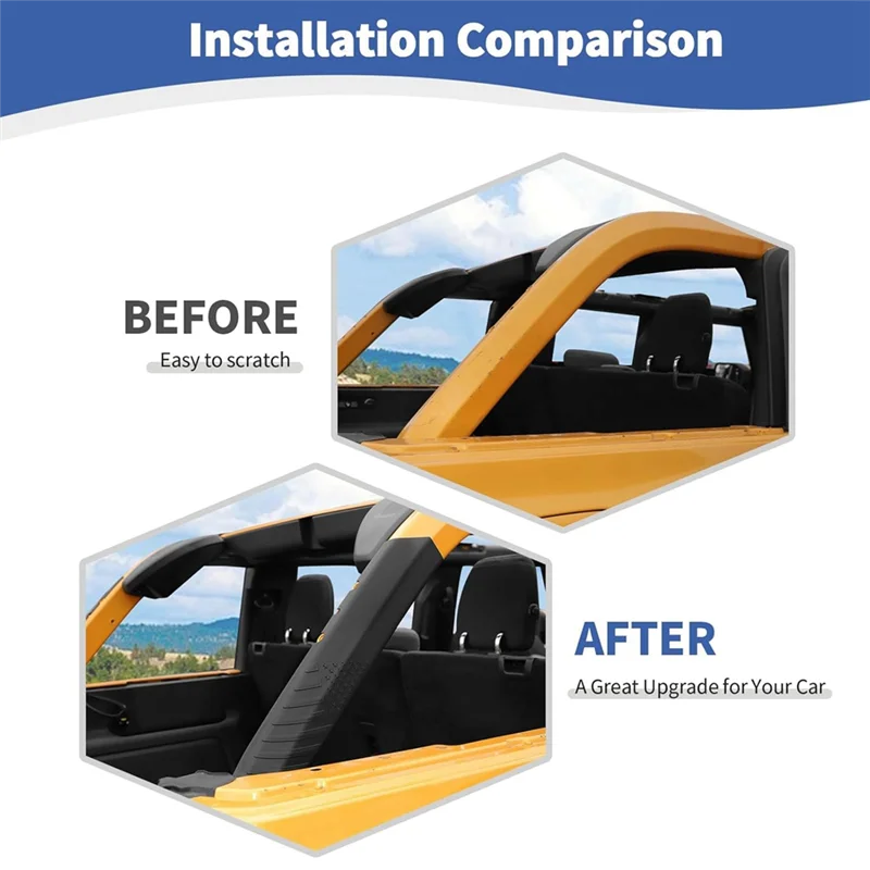 Reliable-Car Trunk Pillar Roll Bar Cover D Pillar Protector For Ford Bronco 2021-2024 4 Door Exterior Accessories