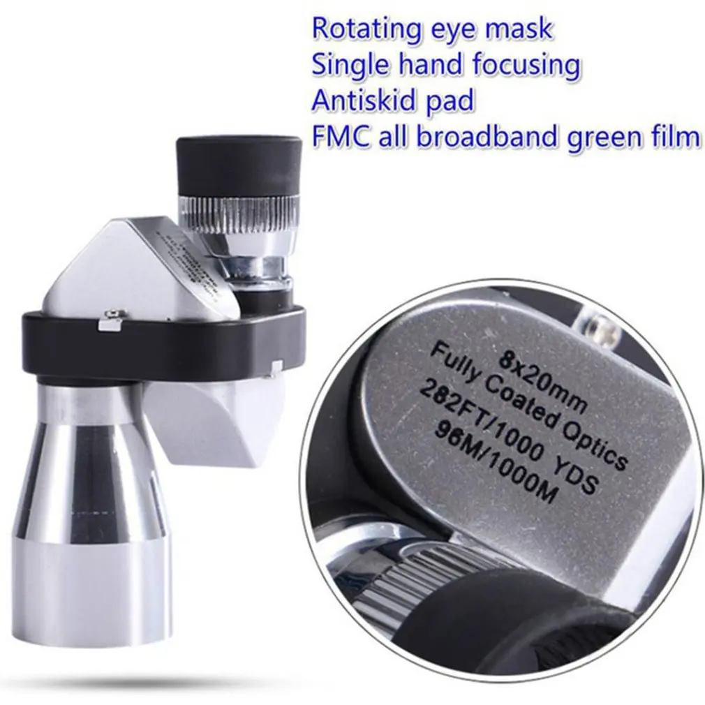 HD في الهواء الطلق 8X20 تلسكوب جيب تلسكوب صغير زاوية صغيرة البصرية أحادي العين في الهواء الطلق المحمولة أحادي العين دروبشيبينغ