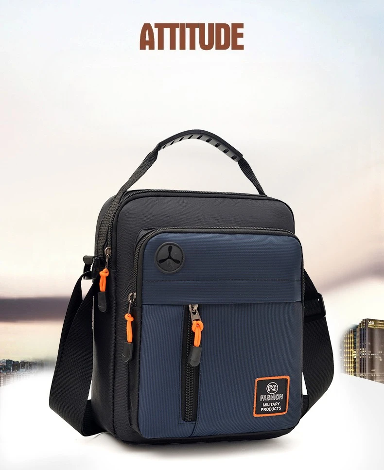 Geräumige Herrentasche, Umhängetasche, wasserdichter und abriebfester Rucksack mit mehreren Fächern, ideal für den Geschäftsalltag. – Detail 1
