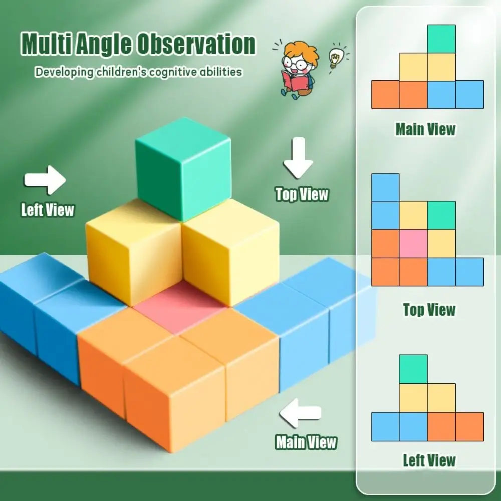 Cube/Multilateral Cube Geometric Models DIY Puzzle Mathematics Teaching Aids Tool Multilateral Building Blocks Colorful