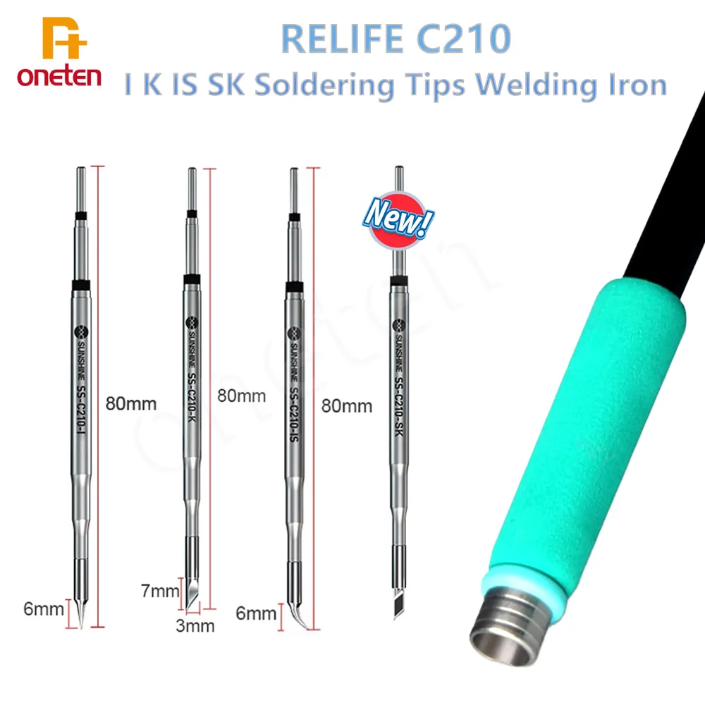 RELIFE Super Fine C210 T245 C245 Soldering Tip C210 C115 Soldering Iron Tip for GVM T210 GVM T115 Professional Soldering Station