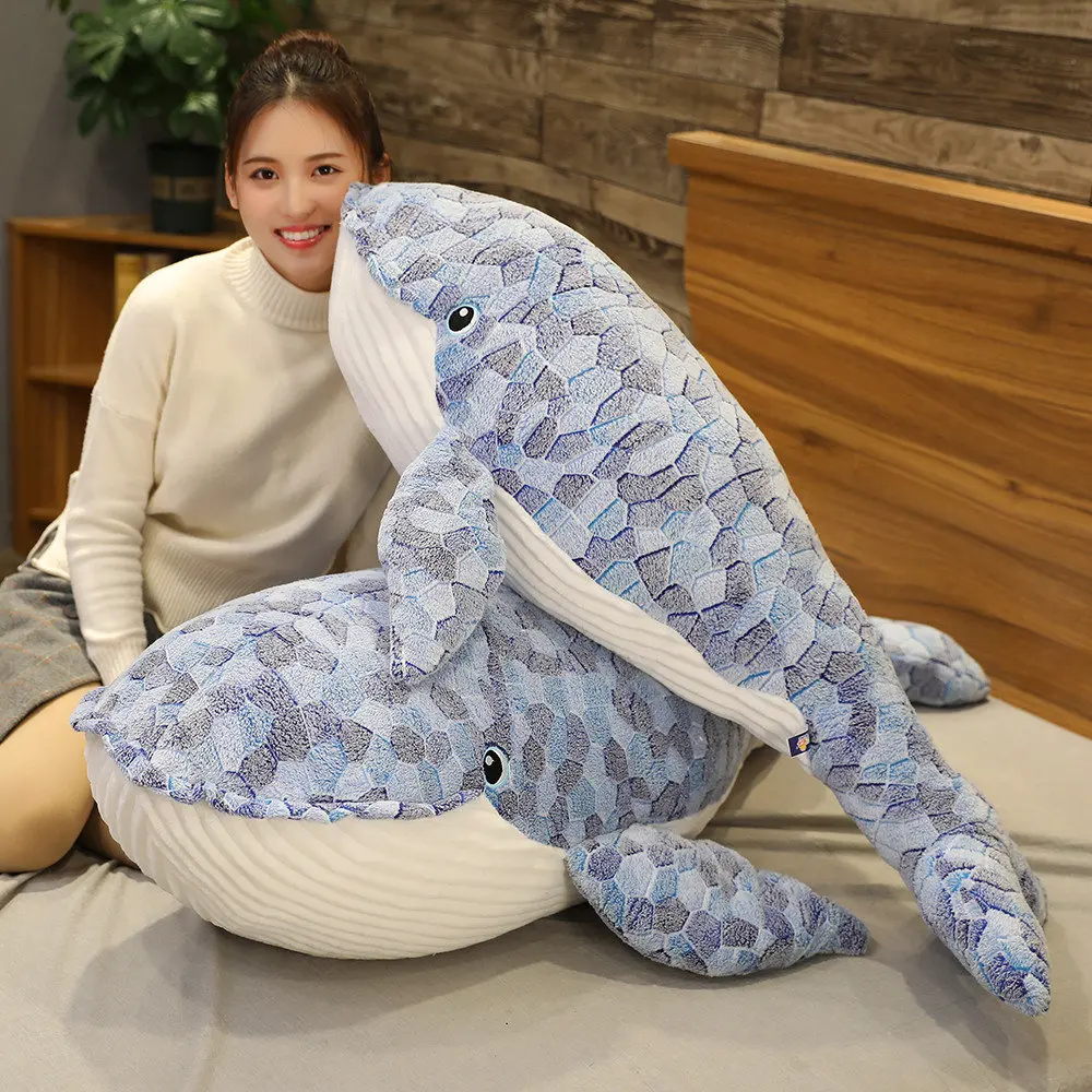 Decoration Giant New Cartoon Blue Shark Stuffed Plush Toys Big Fish Whale Baby Soft Animal Pillow Dolls Children Birthday Gifts