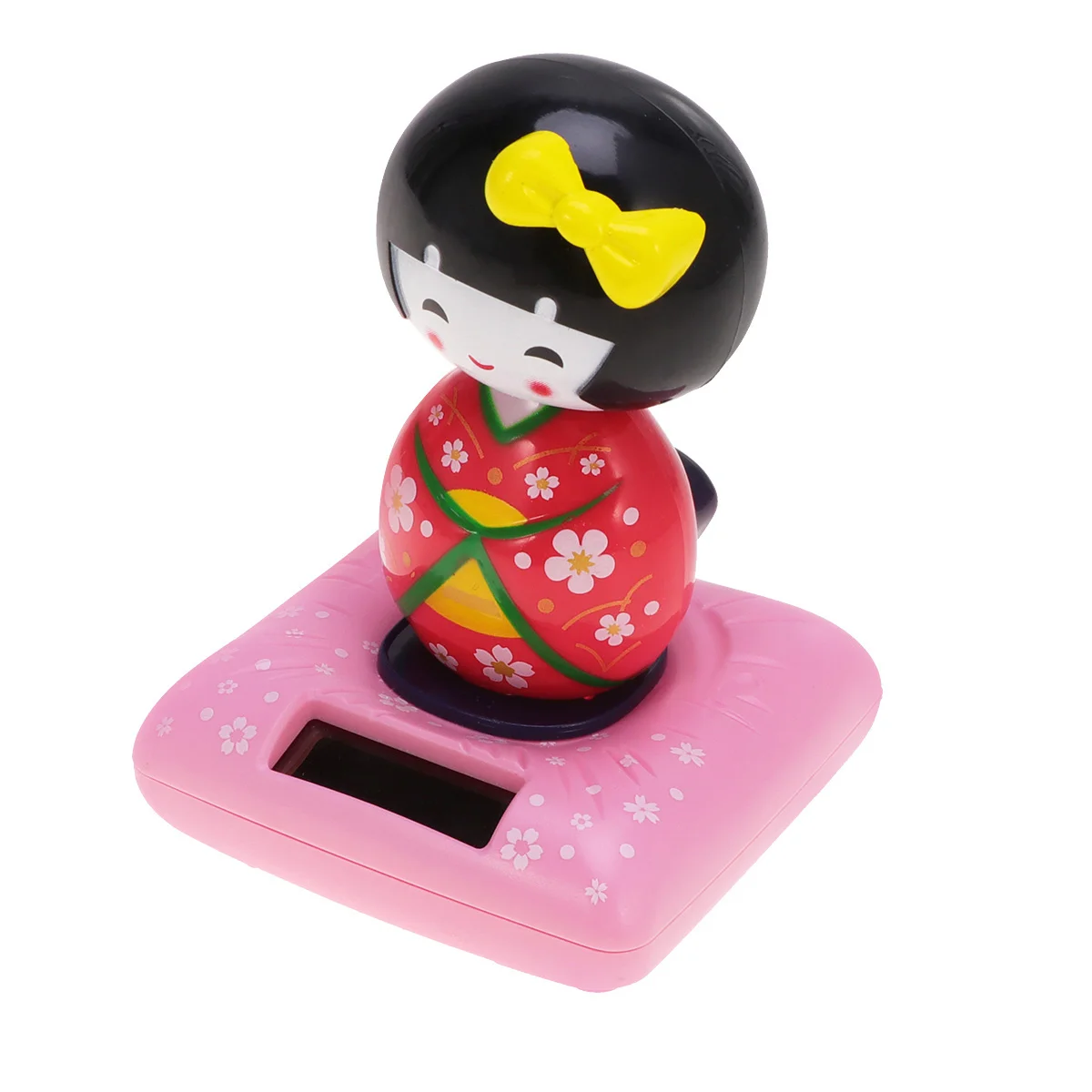 Solar Kimono Kokeshi Swing Dashboard Figure, Bonecas em miniatura, Dançando Gueixa Alimentado, Cabeça Balançando Decoração, Carro japonês boneca