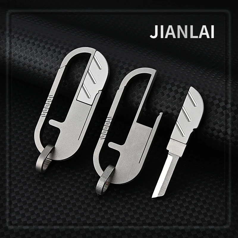 Titanium Alloy keychain Knife High Hardness D2 Blade Keychain Pendant Pocket Paring Knife Outdoor EDC Self-defense Tool