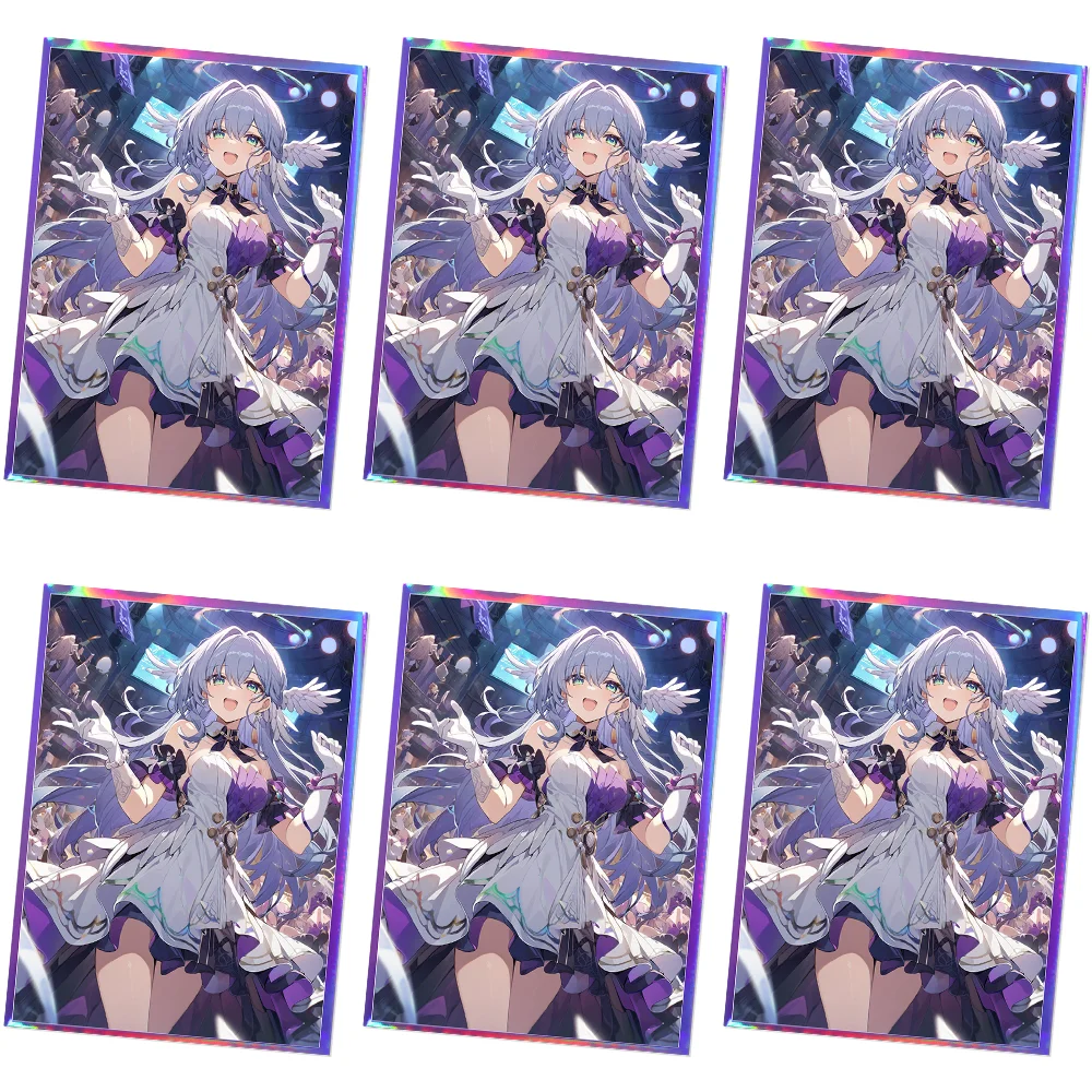 60 PCS High Quality 67x92mm Laser Card Sleeves Protector for PTCG /Game Cards,PP Durable Card Sleeves