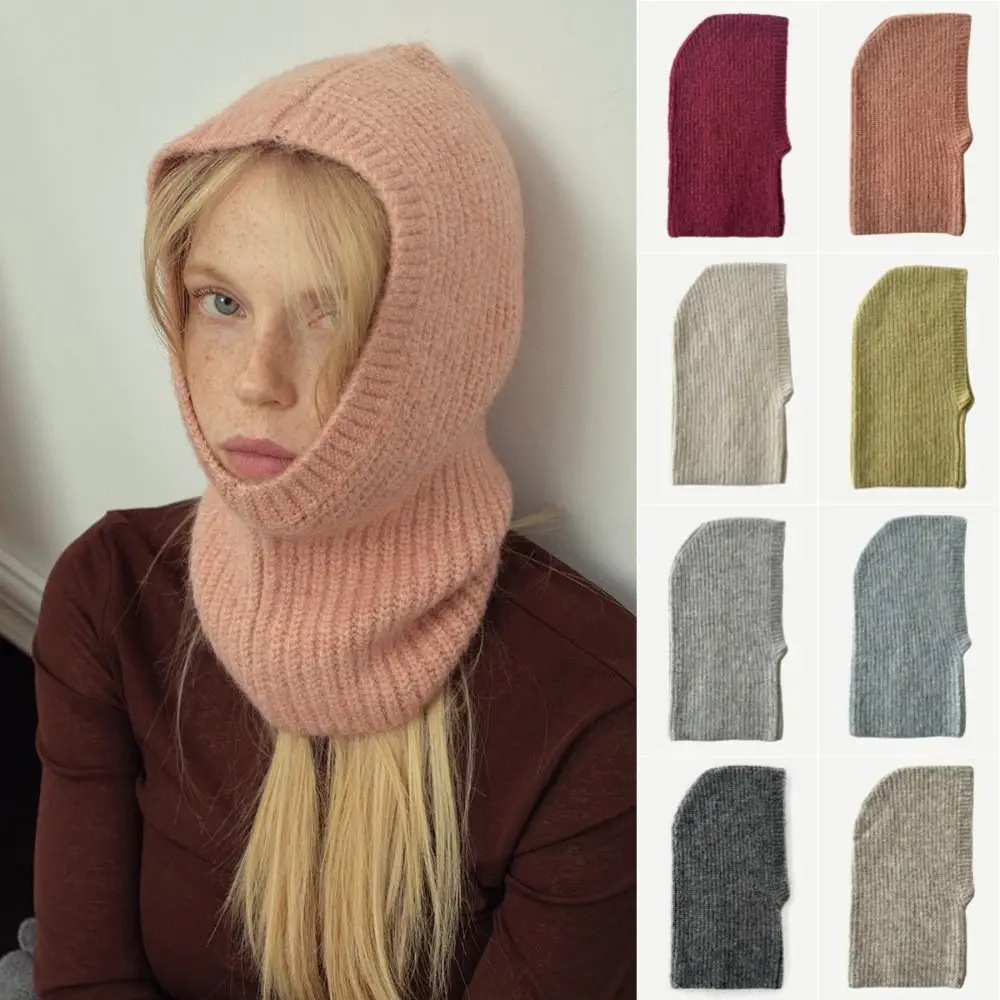 Cute Alpaca Wool Balaclava Hat Fleece Wool Blend Earflap Hat Warm Beanie Winter Cap Outdoor