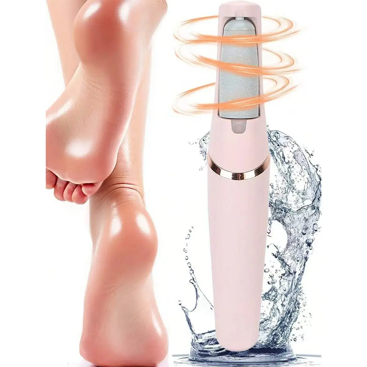 Rechargeable Electric Foot Exfoliator, Professional Pedicure Machine, Equipped with Two Grinding Heads: Coarse Grinding Head and Fine Grinding Head The Foot File Tool Kit Includes a Charging Cable and Cleaning Brush, Making It an Ideal Choice for Removing Dead Skin at Home.