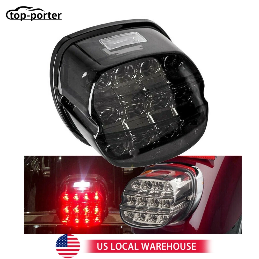 فرامل ضوء خلفي LED باللون الأسود لدراجة Harley Touring Road King Dyna Glide Softail Sporster #1