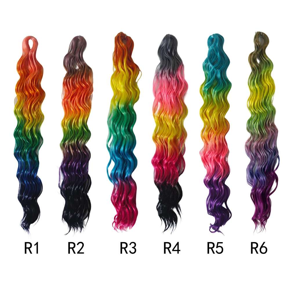 ANNA 24-дюймовая глубокая волна для наращивания волос, завитки для волос, водная волна, твист, вязанная крючком, синтетическая коса для волос