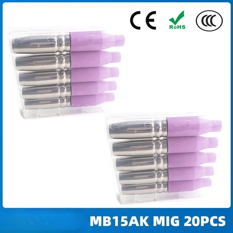 15AK conductive nozzle MB15AK protective nozzle gas protection welding gun accessories protective cover 20PCS