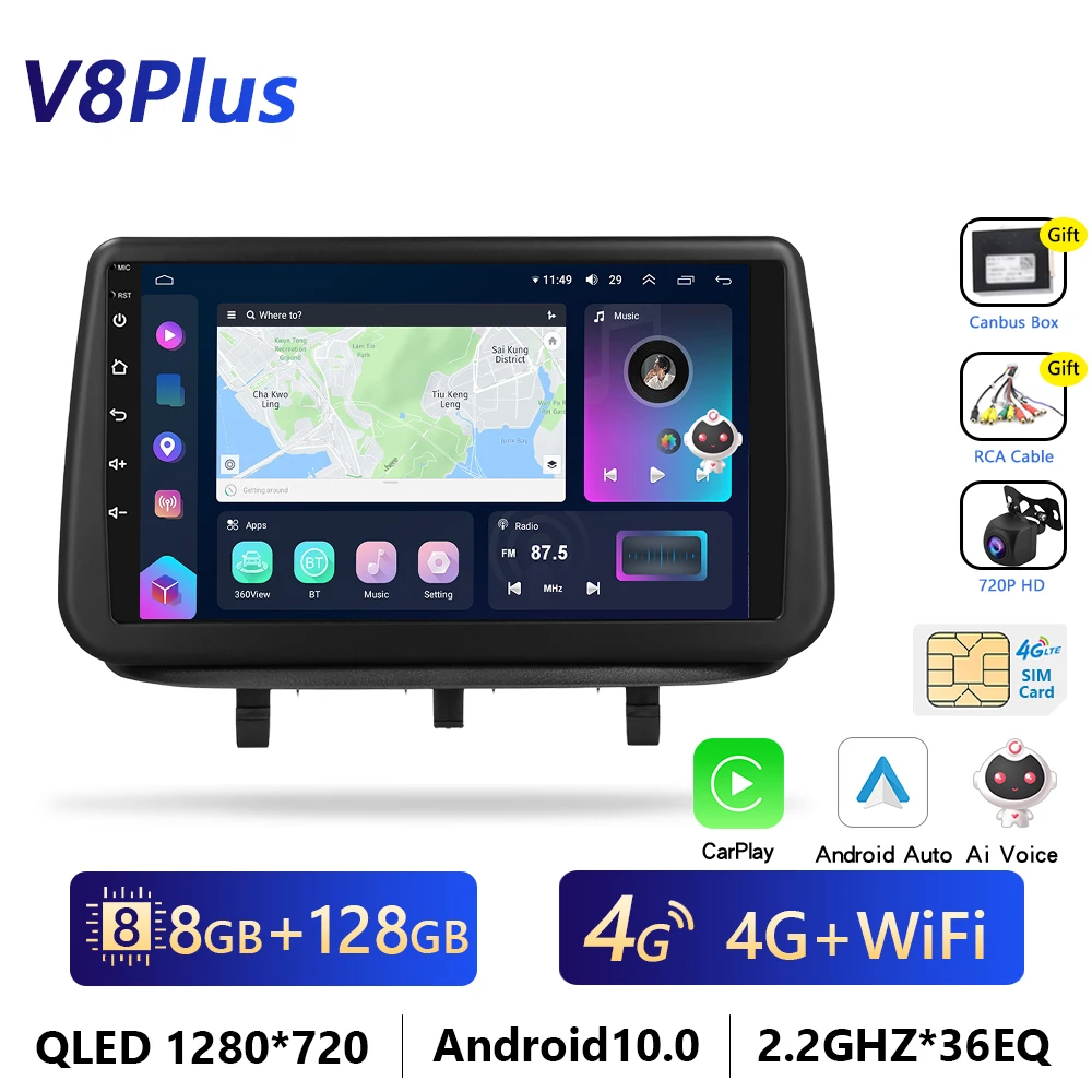 Podofo 4G Carplay Android Radio Voor Opel Meriva B 2009-2014 Auto Multimediaspeler 2din Gps Stereo Head Unit Intelligent Systeem