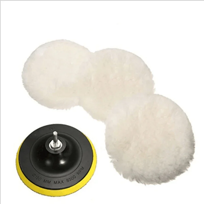 Car Polishing And Waxing Wool Mat Auto Wool Pads Paint Care Polisher Pads Wool Disc Sponge Wheel Wool Ball 3/4/5/6/7 inch