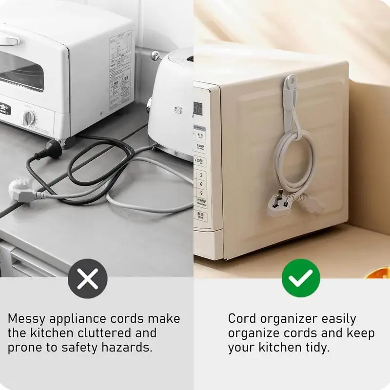 Penata kabel untuk peralatan dapur penyimpan kabel silikon pegangan kabel untuk sebagian besar peralatan dapur menempel pada pemanggang udara