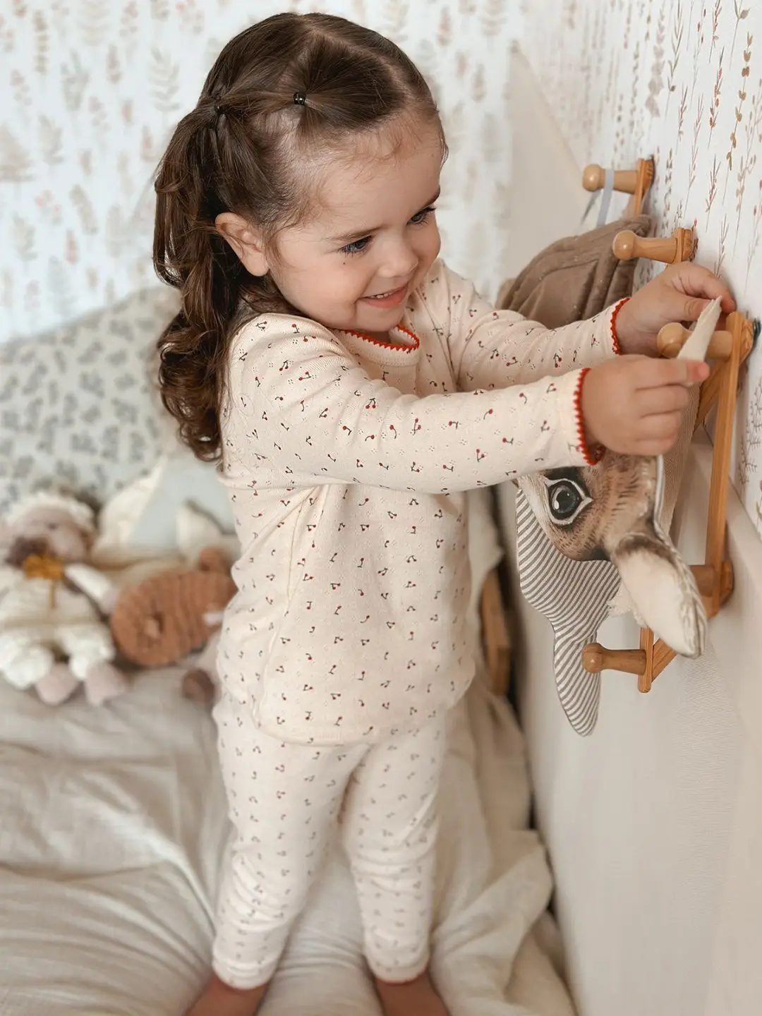1-6T Toddler Kid Baby Girl Pajamas SetClothes Set Summer 100% Cotton Long Sleeve T Shirt Top Pant Suit Homewear Stretch 2pcs