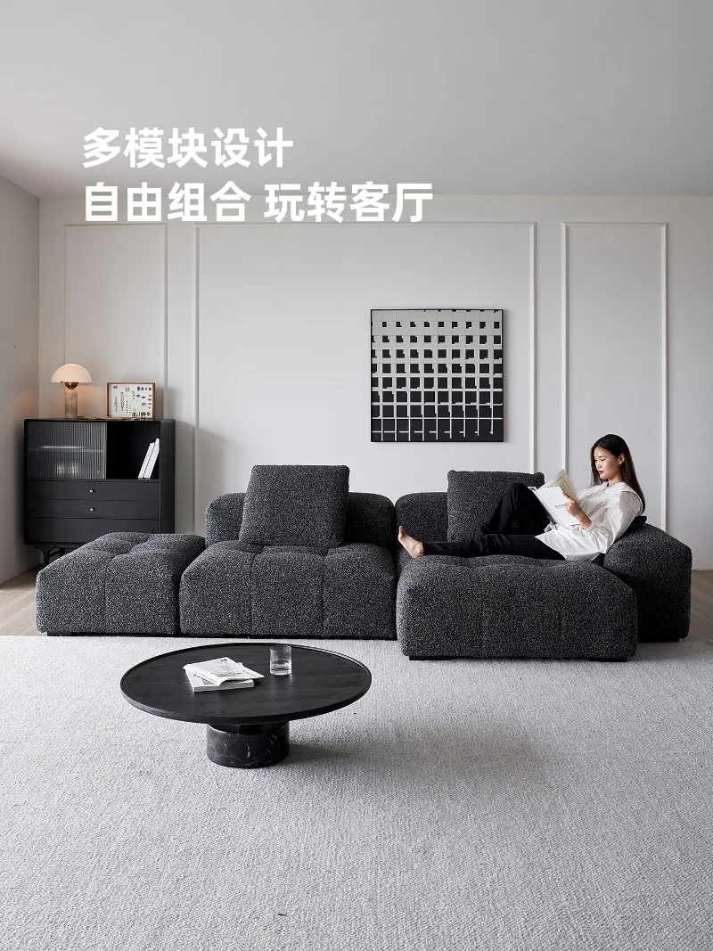 Modern simple pixel module sofa antique cotton and linen home living room sofa new removable and washable fabric sofa